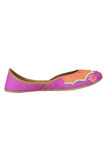 Buy_House Of Vian_Purple Embellished Juttis_Online_at_Aza_Fashions