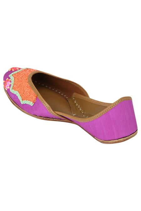 Shop_House Of Vian_Purple Embellished Juttis_Online_at_Aza_Fashions