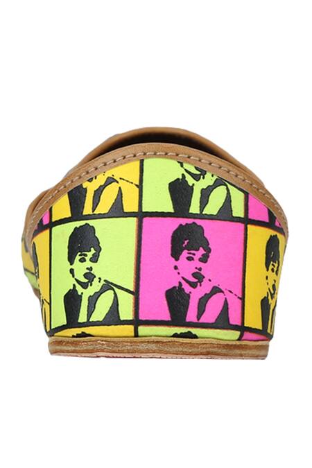 Buy_House Of Vian_Multi Color Audrey Hepburn Print Juttis_Online_at_Aza_Fashions