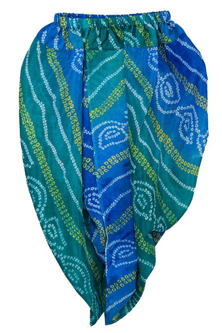 Minikin_Blue Cotton, Silk Embroidery Kurta Set_Online_at_Aza_Fashions