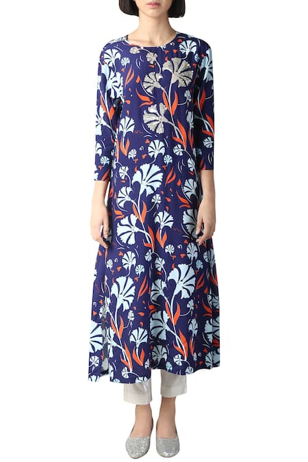 SAKSHAM & NEHARICKA Chanderi Printed Kurta 