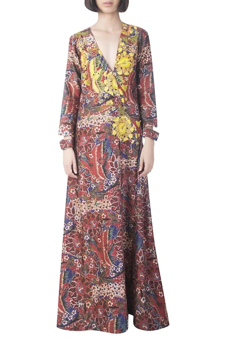 SAKSHAM & NEHARICKA Chanderi Maxi Dress 