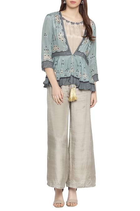 Soup by Sougat Paul Jumpsuit with Printed Jacket 