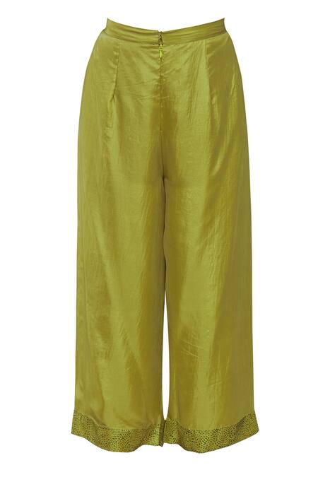 Shop Neeta Bhargava Green Tissue, Cotton Silk Inner Round Neckline, Kurta Asymmetric Set Online at Aza Fashions Shop_Neeta Bhargava_Green Tissue, Cotton Silk Inner Round Neckline, Kurta Asymmetric Set _Online_at_Aza_Fashions