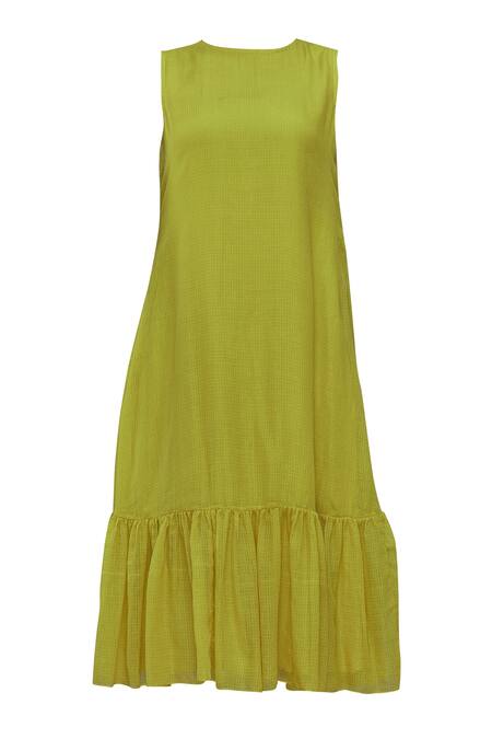 Shop Neeta Bhargava Green Cotton Silk, Kota Doriya Tunic Round Neckline Hand Painted Jacket With Online at Aza Fashions Shop_Neeta Bhargava_Green Cotton Silk, Kota Doriya Tunic Round Neckline Hand Painted Jacket With _Online_at_Aza_Fashions