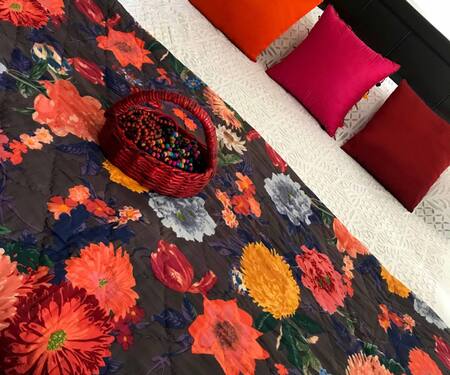 Karmadori_Multi Color Cotton Rhodes Handcrafted Quilt_Online_at_Aza_Fashions