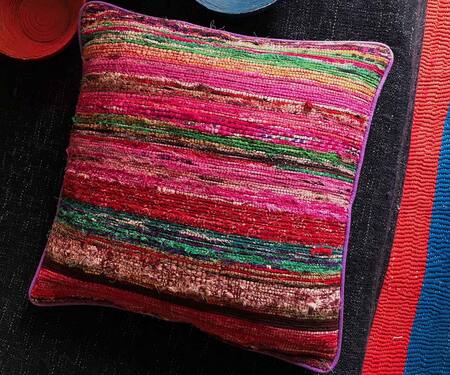 Shop_Karmadori_Multi Color Cotton Dhurrie Ekoniva Handwoven Cushion Cover Of 4_Online_at_Aza_Fashions