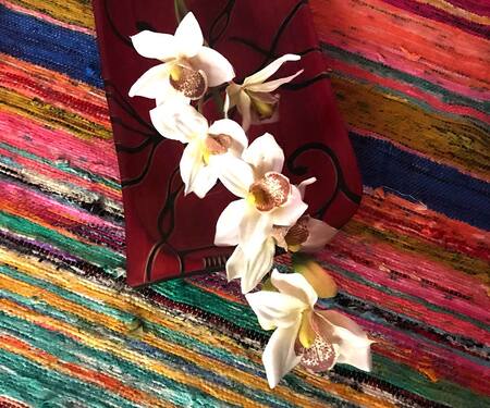 Karmadori_Multi Color Upcycled Fabric Clariana Striped Rug_Online_at_Aza_Fashions