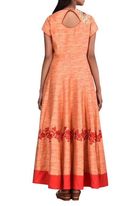 Arihant Rai Sinha Textured Floral Resham Embroidered Anarkali 