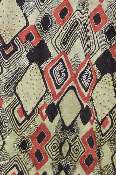 Shop_Aariyana Couture_Black Viscose, Georgette, Bamboo Sequins, Beads Asymmetric Dress With Jacket_Online_at_Aza_Fashions