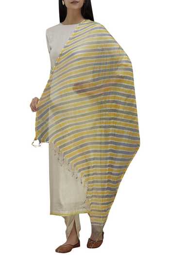 Buy_Samyukta Singhania_Blue Kota Silk Leheriya Dupatta_Online_at_Aza_Fashions