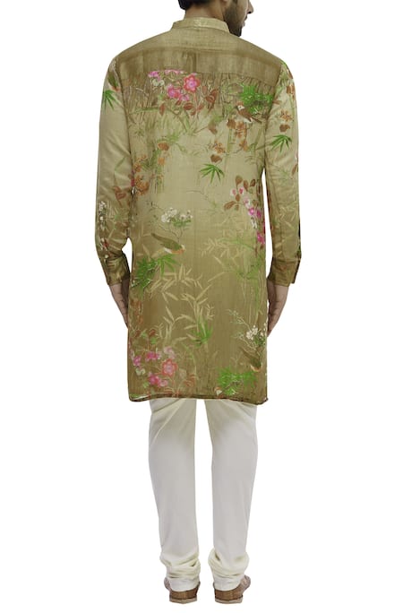 Gaurav Katta Printed Silk Kurta 