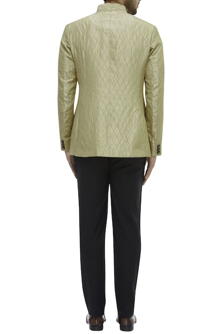 Gaurav Katta Silk Quilted Bandhgala 