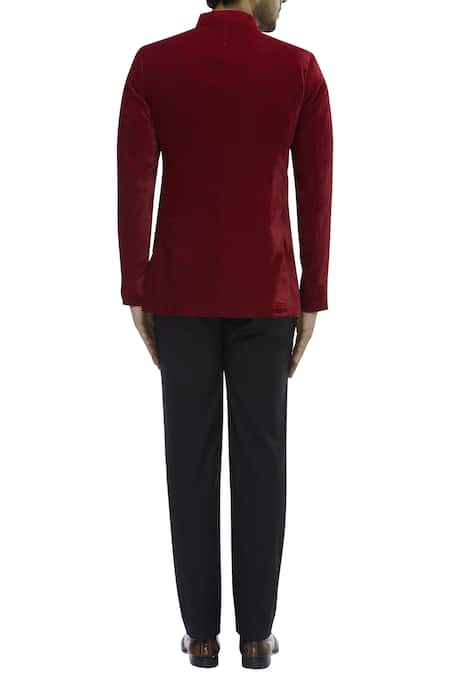 Gaurav Katta Embroidered Velvet Bandhgala 