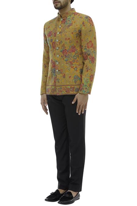 Buy Gaurav Katta Yellow Pashmina Bandhgala Online at Aza Fashions Buy_Gaurav Katta_Yellow Pashmina Bandhgala _Online_at_Aza_Fashions