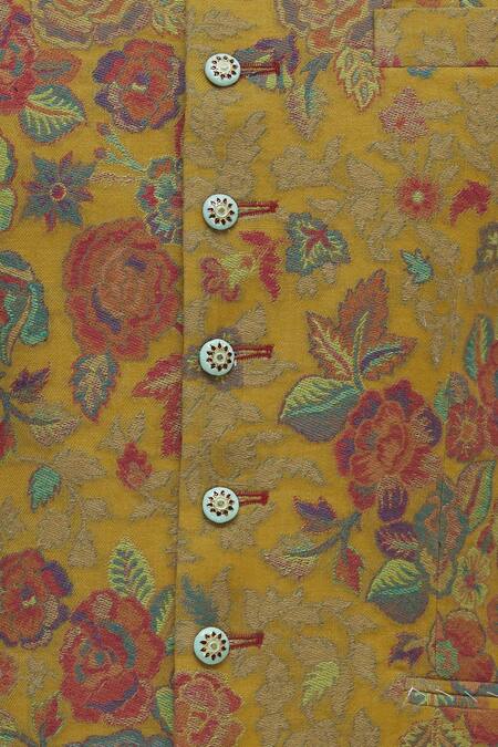 Gaurav Katta Yellow Pashmina Bandhgala at Aza Fashions Gaurav Katta_Yellow Pashmina Bandhgala _at_Aza_Fashions