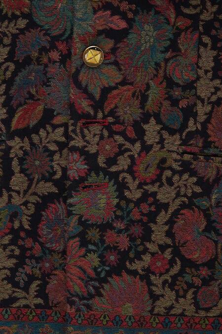 Gaurav Katta_Black Pashmina Bandhgala _at_Aza_Fashions