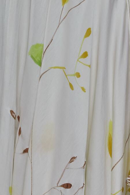 Vedika M_White Silk High Neck Printed Lehenga Set _at_Aza_Fashions