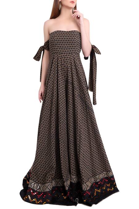 Natasha J Black Cotton Block Print Jumpsuit Online at Aza Fashions Natasha J_Black Cotton Block Print Jumpsuit _Online_at_Aza_Fashions