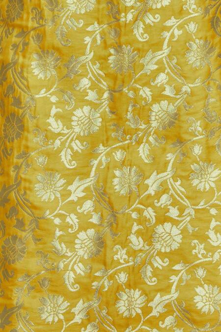 Samyukta Singhania Yellow Brocade Straight Kurta Set at Aza Fashions Samyukta Singhania_Yellow Brocade Straight Kurta Set_at_Aza_Fashions