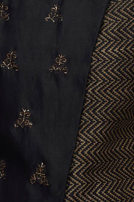 Priyam Narayan Black Handloom Chanderi Round Anarkali Palazzo Set at Aza Fashions Priyam Narayan_Black Handloom Chanderi Round Anarkali Palazzo Set_at_Aza_Fashions