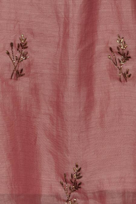 Priyam Narayan_Pink Handloom Chanderi Boat Kurta Sharara Set_at_Aza_Fashions