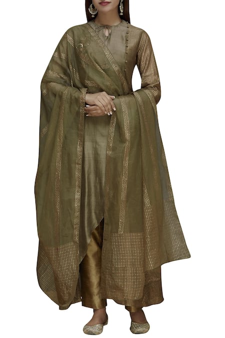 Priyam Narayan Chanderi Kurta Pant Set 