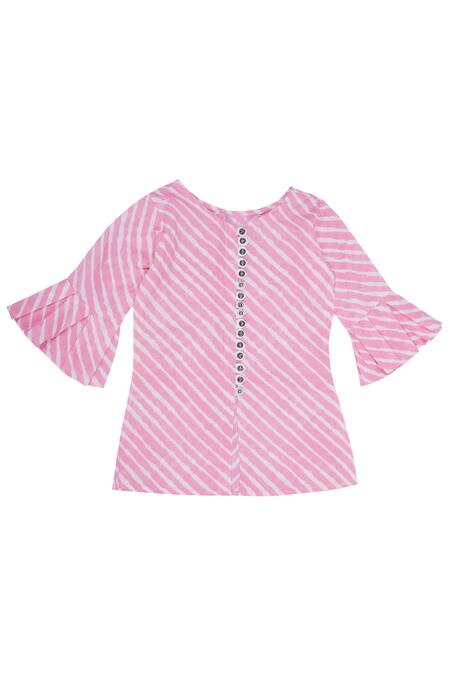 Banana Bee Pink Cotton Printed Kurta Palazzo Set Online at Aza Fashions Banana Bee_Pink Cotton Printed Kurta Palazzo Set _Online_at_Aza_Fashions