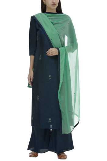 Buy Khwaab By Sanjana Lakhani Blue Embroidered Kurta Set at Aza Fashions Buy_Khwaab By Sanjana Lakhani_Blue Embroidered Kurta Set_at_Aza_Fashions
