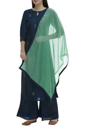 Khwaab By Sanjana Lakhani Blue Embroidered Kurta Set Online at Aza Fashions Khwaab By Sanjana Lakhani_Blue Embroidered Kurta Set_Online_at_Aza_Fashions