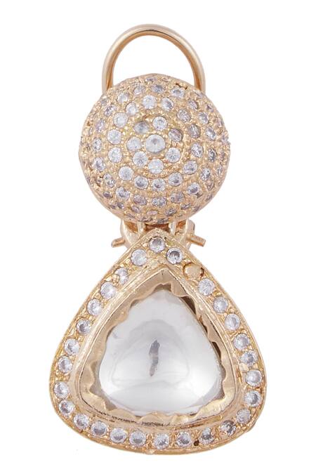 Khushi Jewels_Gold Plated Stones, Crystals Geometric Studs _Online_at_Aza_Fashions