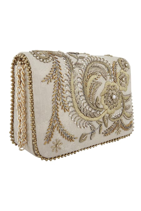 Fuchsia Embroidered Clutch 
