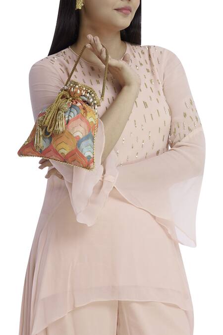 Buy Fuchsia by aashaka mehta Embroidered Potli Bag Online at Aza Fashions Buy_Fuchsia by aashaka mehta_Embroidered Potli Bag_Online_at_Aza_Fashions