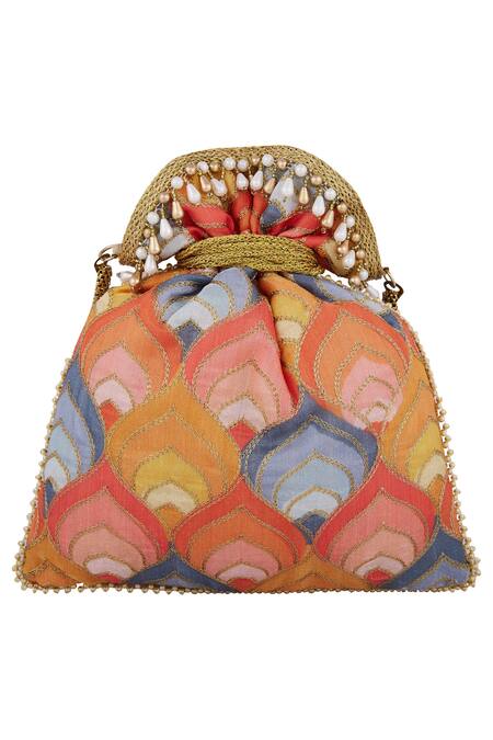 Fuchsia by aashaka mehta Embroidered Potli Bag Online at Aza Fashions Fuchsia by aashaka mehta_Embroidered Potli Bag_Online_at_Aza_Fashions