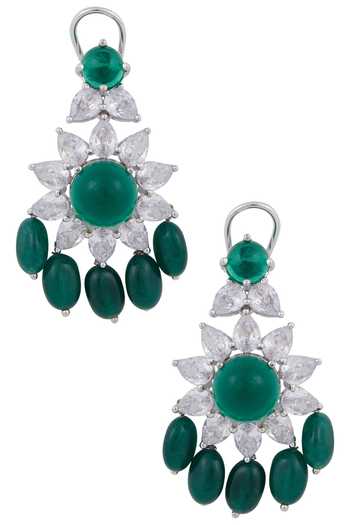 Buy_Auraa Trends_Silver Plated Pearls, Stones Bead Necklace Set_Online_at_Aza_Fashions