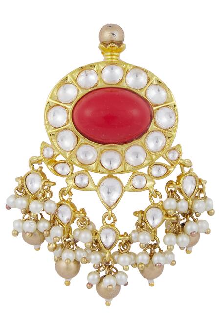 Shop_Auraa Trends_Multi Color Kundan, Stones Choker Set_Online_at_Aza_Fashions