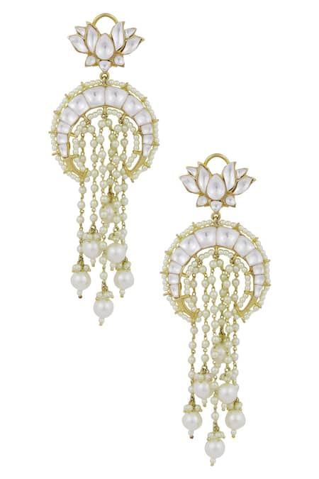 Auraa Trends Gold Plated Kundan Crystal Earrings