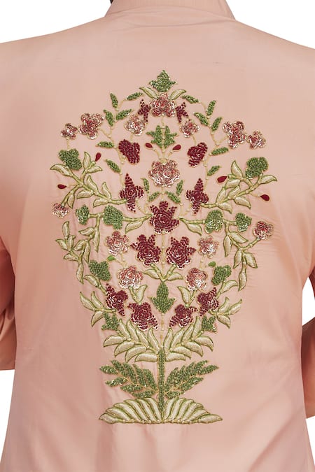 Shop_Gaurav Katta_Pink Raw Silk Embroidered Sherwani_Online_at_Aza_Fashions