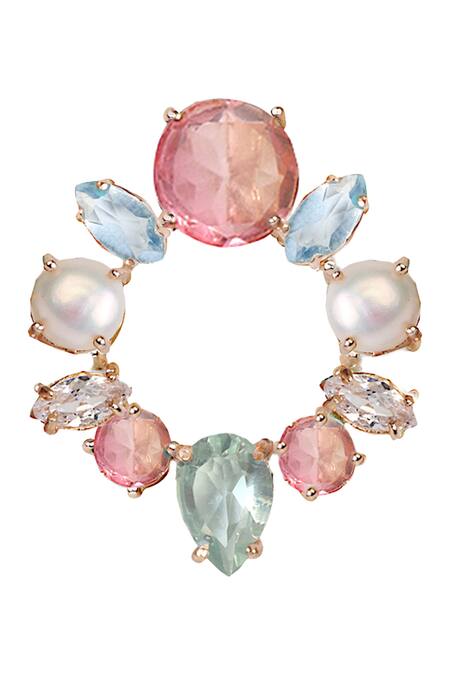 Atelier Mon Multi Color Crystals Studs Online at Aza Fashions Atelier Mon_Multi Color Crystals Studs_Online_at_Aza_Fashions