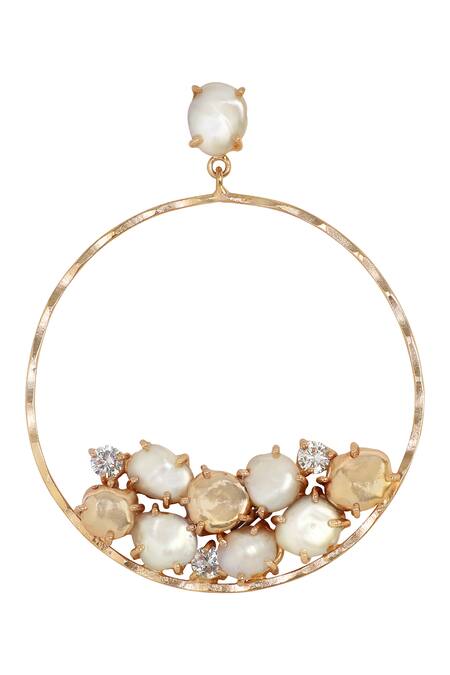 Atelier Mon_Gold Plated Crystals Danglers_Online_at_Aza_Fashions