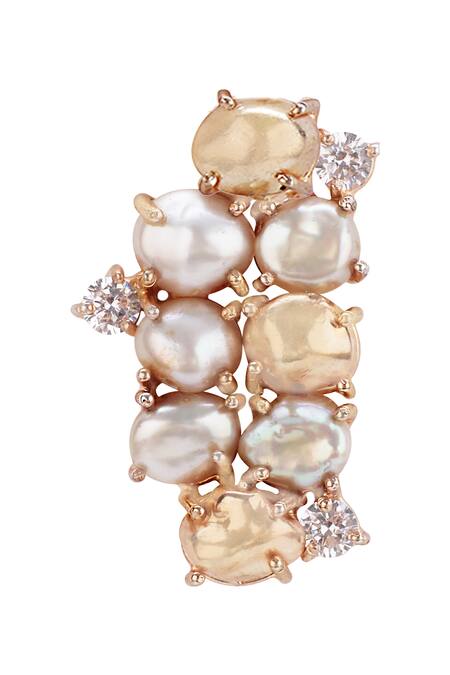 Atelier Mon Gold Plated Crystals Bead Cluster Studs Online at Aza Fashions Atelier Mon_Gold Plated Crystals Bead Cluster Studs_Online_at_Aza_Fashions