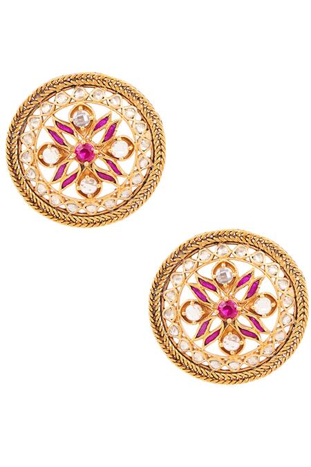 Anita Dongre Gold Plated Crystal Aashi Studded Earrings