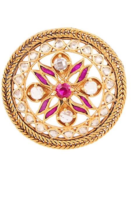 Anita Dongre_Gold Plated Crystal Aashi Studded Earrings_Online_at_Aza_Fashions