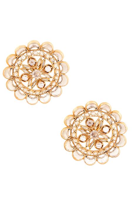Shop_Anita Dongre_Gold Plated Crystal Adya Studs_at_Aza_Fashions