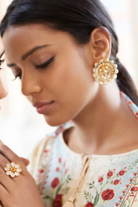 Anita Dongre Gold Plated Crystal Adya Studs