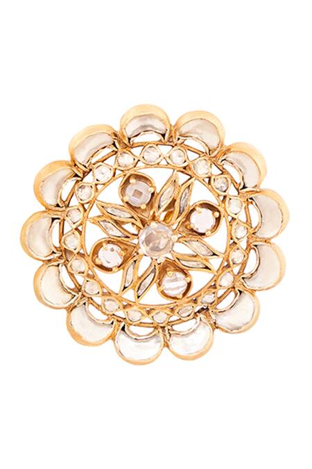 Anita Dongre_Gold Plated Crystal Adya Studs_Online_at_Aza_Fashions