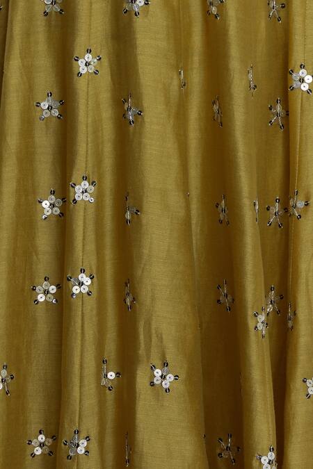 Dnu Priyal Prakash_Yellow Chanderi Anarkali Set_at_Aza_Fashions