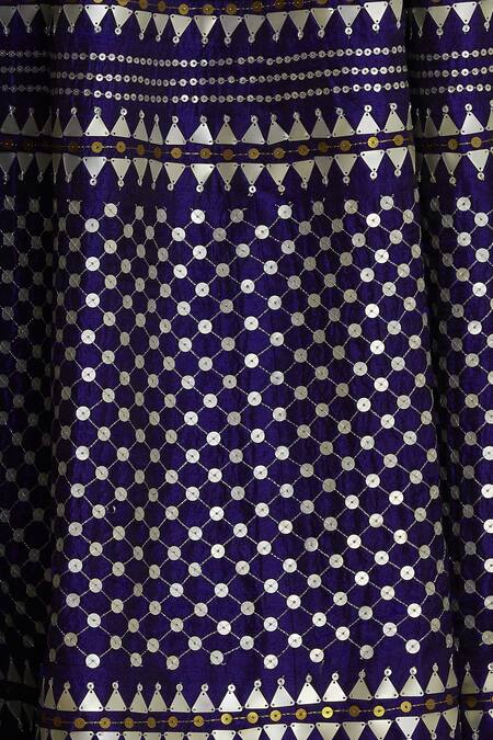 Dnu Priyal Prakash_Blue Raw Silk Embellished Lehenga Set_at_Aza_Fashions