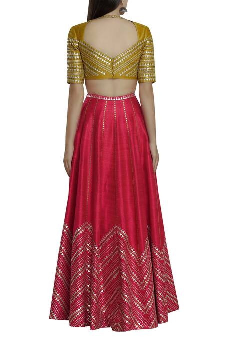 Shop Dnu Priyal Prakash Yellow Raw Silk Embellished Lehenga Set at Aza Fashions Shop_Dnu Priyal Prakash_Yellow Raw Silk Embellished Lehenga Set_at_Aza_Fashions