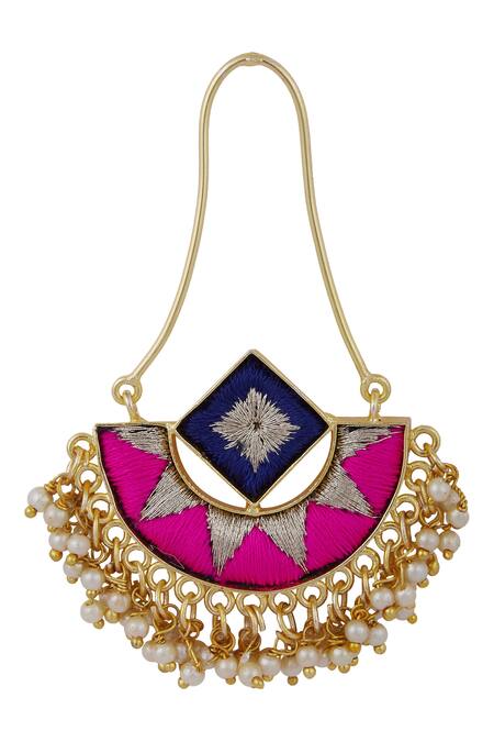 Bauble Bazaar_Gold Plated Pearl Bead Dangler Earrings_Online_at_Aza_Fashions